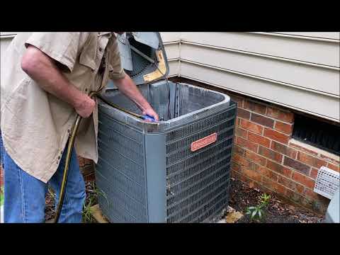 Cleaning a Goodman Air Conditioner junky leaker