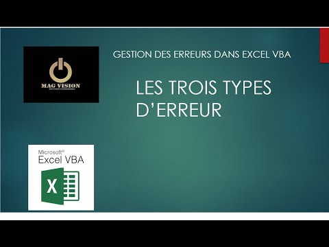 Les 3 types d'erreurs dans Excel VBA.
