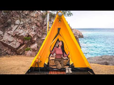 🌊PEACEFUL CAMPING ON THE SEA | SOUND OF WAVES