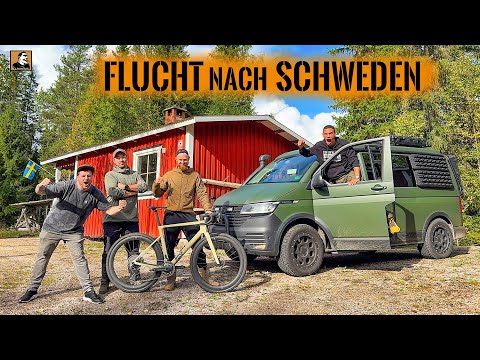 FRITZ, BRIAN, BOMMEL & MATTIN auf der FLUCHT nach Schweden | FLUCHTAUTO TEST | Survival Mattin