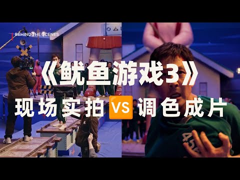 《鱿鱼游戏3》现场实拍 🆚 调色成片 | 后期调色解析 | 幕后花絮