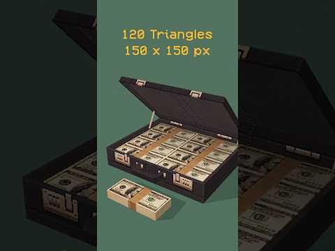 Money Case in retro low poly style. Made in Blender
