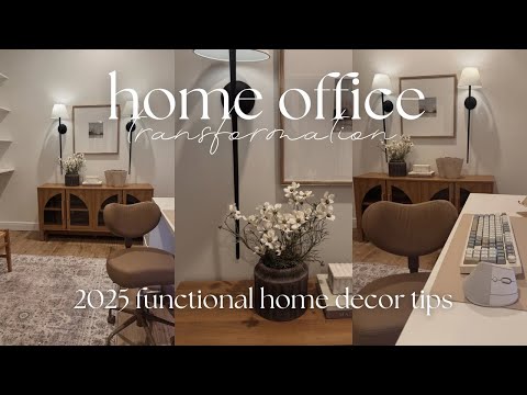 HOME OFFICE MAKEOVER 2025 DECORATE WITH ME | COZY & FUNCTIONAL HOME DECOR IDEAS 2025