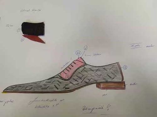 Massschuh Planung erste Zeichnung