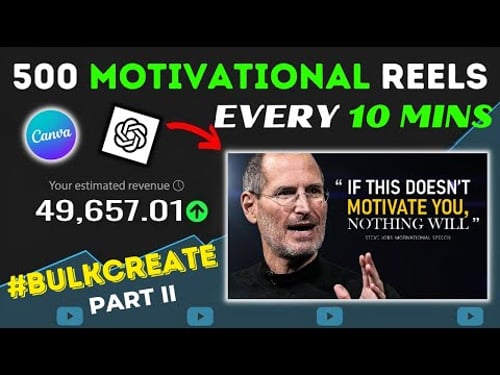 Create 500 Motivational Reels & Shorts In 10 mins Using Chat GPT & Canva.