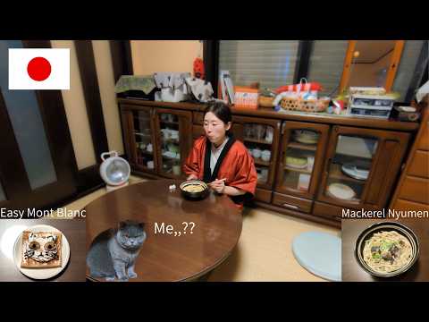 A Treat for Myself After Payday | Mackerel Nyumen (Noodle)& Easy Mont Blanc