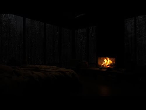 No Ads๐ง๏ธ Cozy Cabin in the Woods | Rainfall, Fireplace Sounds & Soft Thunder for Restful Night ๐ฅฑ