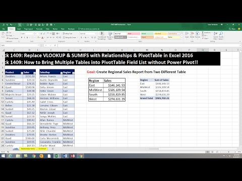 Excel Magic Trick 1409: Build PivotTable From 2 Tables without Power Pivot or VLOOKUP