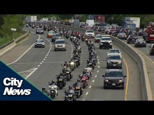 Large 'unsanctioned' Hells Angels procession arrived in Toronto