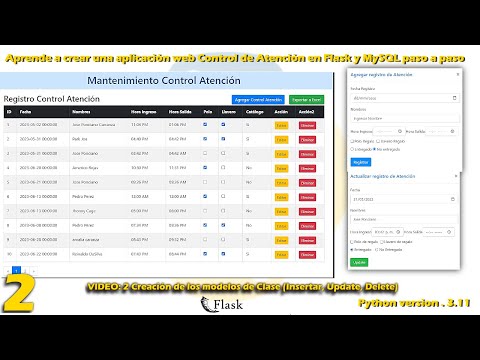 Video 2 Aprende a crear una aplicación web de Control de Atención en Flask y MySQL paso a paso