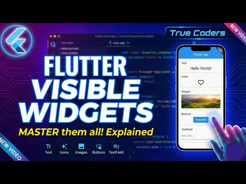 Flutter Visible Widgets Explained | Text, Icons, Images, Buttons, TextField & More (Practical Guide)