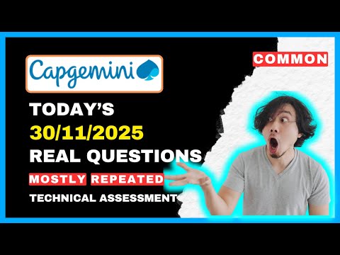 30/11/2025 || Capgemini Coding Questions 2025 || Capgemini Technical Assessment 2026