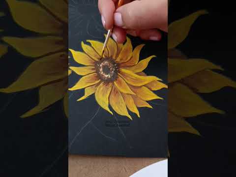 Guaj boya nasıl kullanılır? Guaj boya ile ayçiçeği boyama 🌻🌻🌻 Gouache sunflower painting