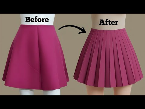 ✅ No Math Pleated Skirt Hack | Turn a Basic Skirt into a Designer Look!