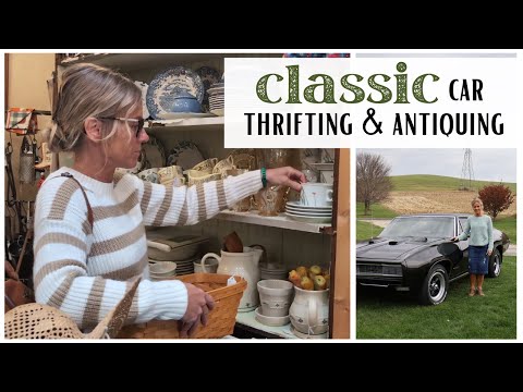 Thrift with me ~ Thrifting & Antiquing in a Classic Car ~ Thrift Store Finds ~ Thrift Store Makeover
