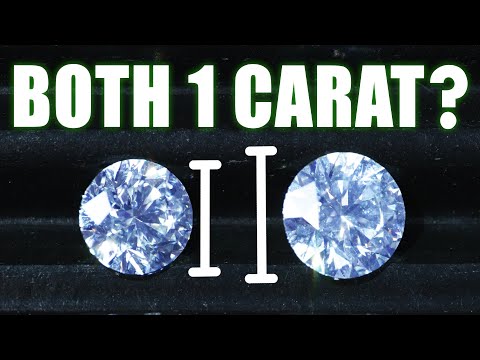 DIAMOND CARAT EXPLAINED with SIZE COMPARISONS! Why Most 1 Carat Diamonds Are Different Sizes!!