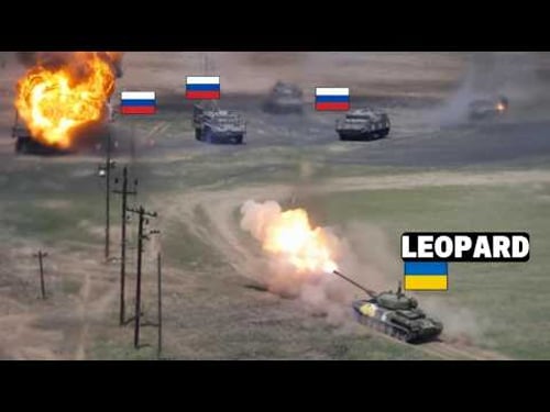 Ukraine Leopard 2 Faces Russian Brigade Alone, Head-on