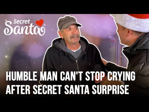 Humble shuttle driver who cuts wood for others can't stop crying with this Secret Santa surprise