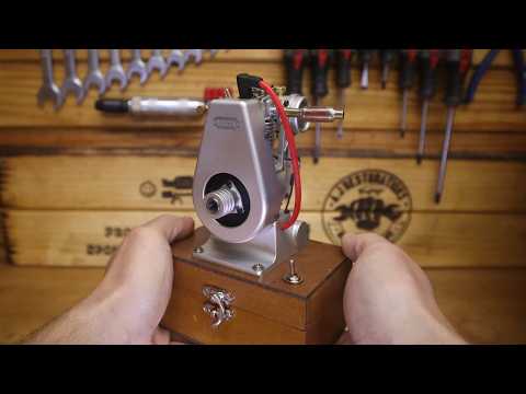 Having fun with a tiny 2.7cc vintage style four stroke engine.