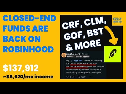 Closed-End Funds & Cornerstone Are Back on Robinhood! (CLM/CRF & Other CEFs | Oct 2025 Update)