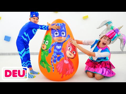 Riesen Überraschung Spielzeug Eier PJ Masken VS LOL