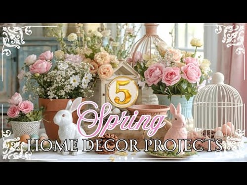 5 DIY Spring Home Decor Crafts 🌷 French Country Flips using Decoupage, Moulds, Transfers & Stencils