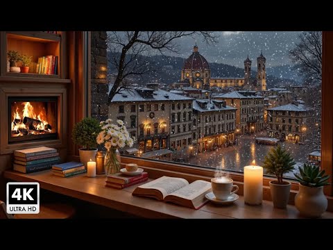 Soft Jazz Music In A Cozy Winter Cafe βοΈ A Relaxing Space By The Fireplace For Study And Work
