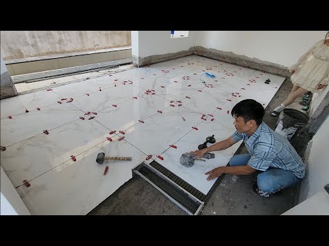 cách tuấn lát nền không vênh chớp bộp khổ gạch 60x120 đạt chuẩn 99% hoàn thiện 1 phòng