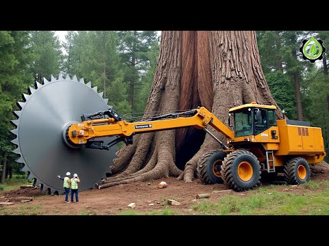 Extreme Dangerous Fastest Big Chainsaw Cutting Tree Machines | Monster Stump Removal Excavator #28