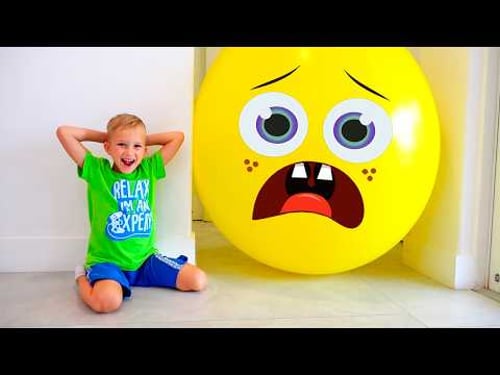 Vlad and Niki play Hide and Seek with balloons - funny videos for kids
