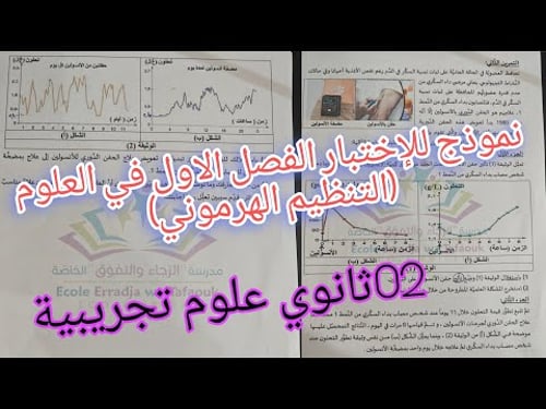 نموذج للإختبار الفصل الاول في العلوم الطبيعية (التنظيم الهرموني)للسنة الثانية ثانوي علوم تجريبية