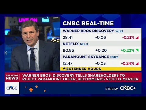 Warner Bros. Discovery tells shareholders to reject Paramount offer, recommends Netflix merger