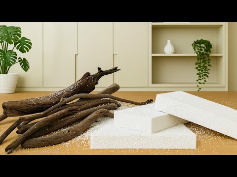 Don’t Throw Styrofoam Away! Look What I Made with Tree Branches! ♻️✨