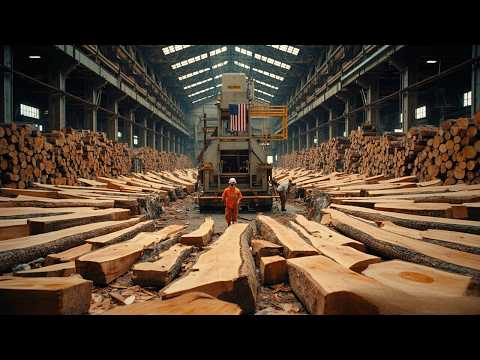 Inside The Sawmill From Giant Timbers to Perfect Boards - Fastest Modern Machines