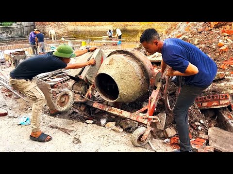 💡Complete restoration of old concrete mixer // Restoration of concrete mixer with burnt engine
