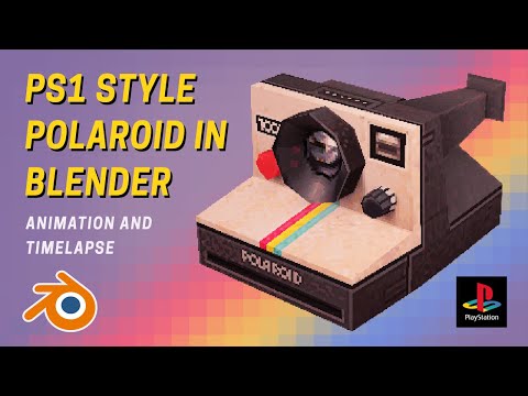 Polaroid in Low Poly PS1 style (Blender Timelapse)
