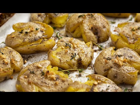Roasted Lemony Greek Potatoes: The BEST Smashed Potatoes Recipe
