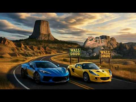 Amazing Roads in South Dakota and Wyoming! - Corvette C8 and Lotus Elise