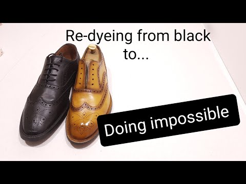 Re-dyeing shoes from black to any color|| How to re-dye leather shoes