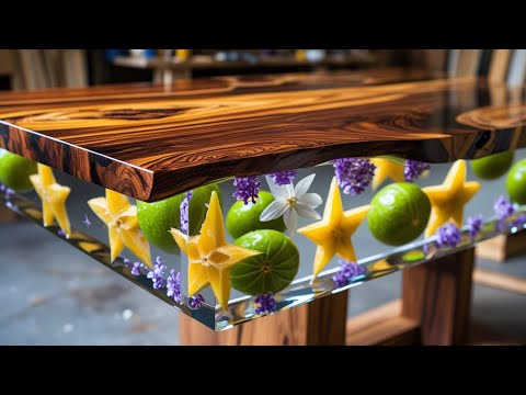 This Woodworker Turned a Star-Shaped Tropical Fruit into a Stunning Epoxy Table