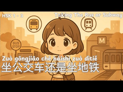 坐公交车还是坐地铁 | Zuò gōngjiāo chē háishi zuò dìtiě | Taking The Bus or Subway | Chinese Podcast | HSK