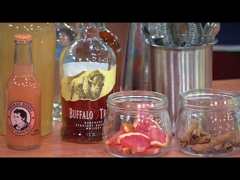 Chilling with drinks at Minneapolis rooftop polar bar