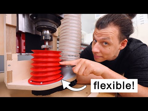 Making a CNC Dust Shoe with 3d Printed parts! - No More Dust In My Shop!