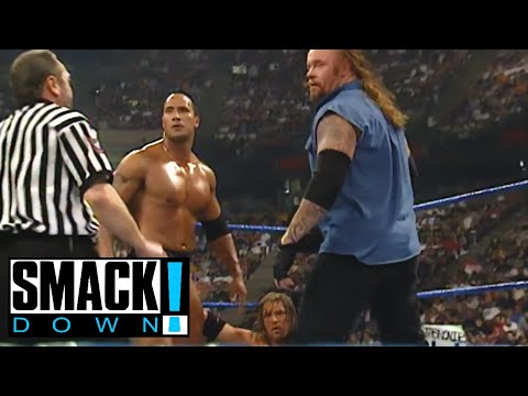The Rock & The Undertaker Vs Kurt Angle & Triple H w/ Stephanie McMahon Part 2 - SMACKDOWN!