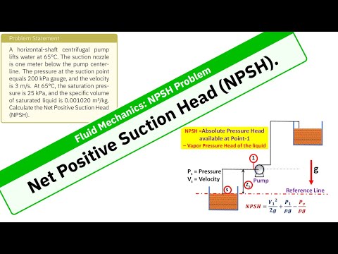 Calculating Net Positive Suction Head (NPSH) for a Centrifugal Pump #NPSH