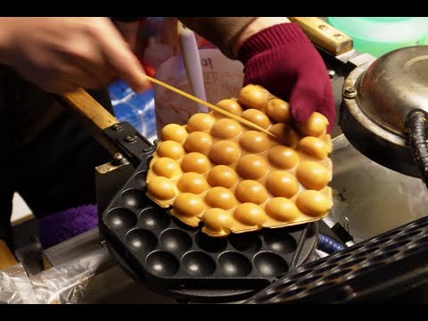 Hong Kong Style Egg Waffle making - Taiwanese Street Food