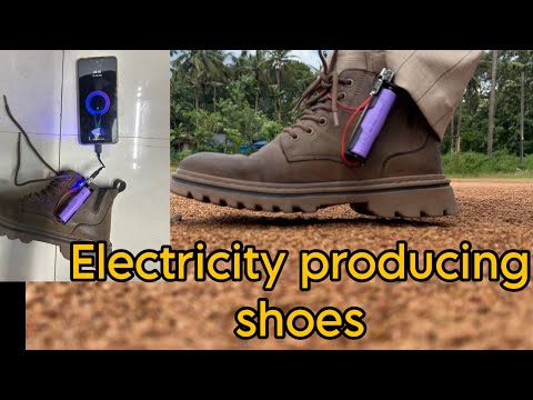 Walking electricity producing shoe #piezoelectric #diy #experiment
