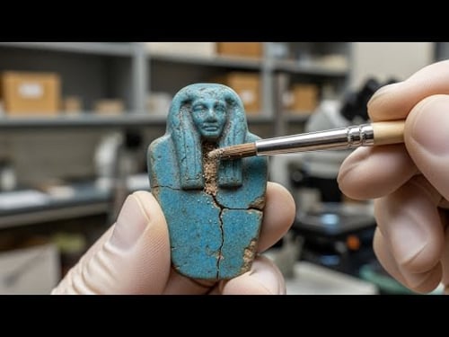 ASMR Artifact Restoration | Ancient Egyptian Amulet From Sand Damage to Museum Display