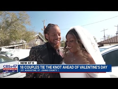 18 couples say ‘I do’ in mass Valentine’s ceremony in St. Augustine