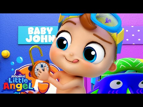 Baby John's First Swim Lesson | Kids Songs & Nursery Rhymes @LittleAngel